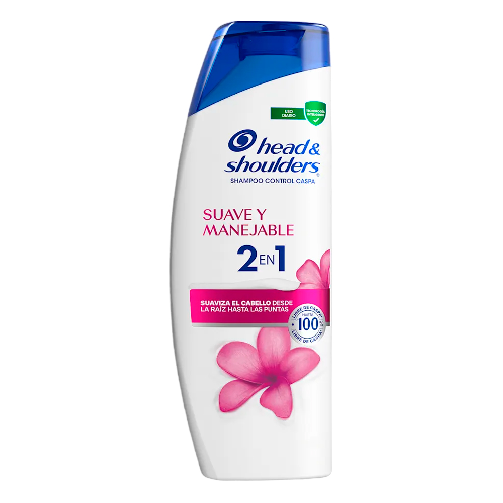 SHAMPOO HEAD Y SHOULDERS 2 EN 1 SUAVE Y MANEJABLE 180ML - 1