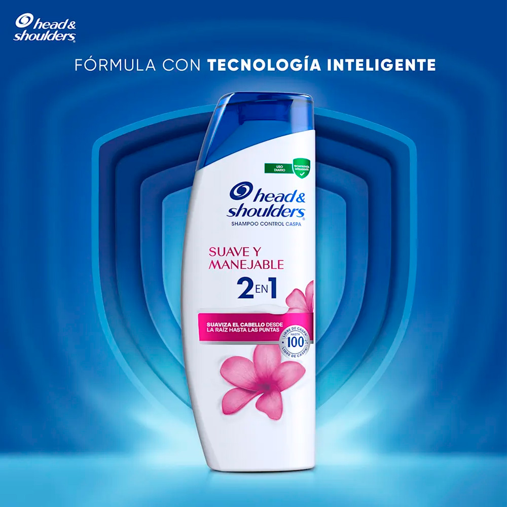 SHAMPOO HEAD Y SHOULDERS 2 EN 1 SUAVE Y MANEJABLE 180ML - 2