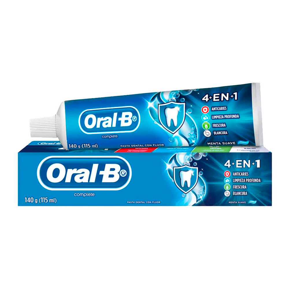 PASTA DENTAL ORAL B COMPLETE 4 EN 1 CON FLÚOR 60 G - 1