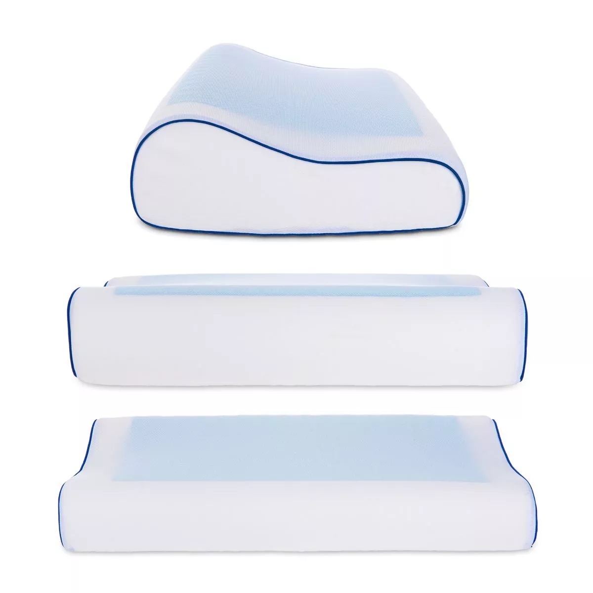ALMOHADA GOLDSUN BLANCO VISCOELÁSTICA CERVICAL GEL CON FUNDA GRANDE - 4