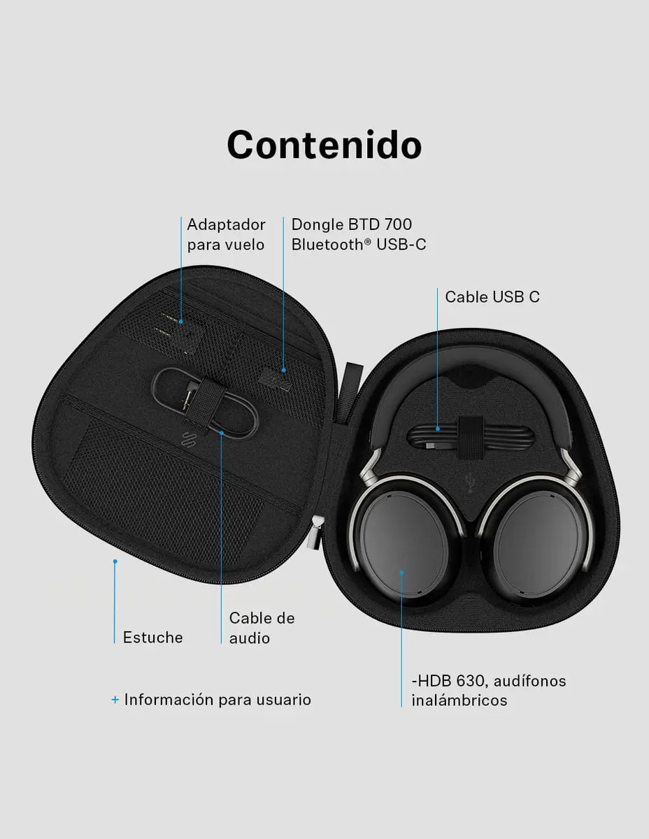 AUDÍFONOS SENNHEISER HDB 630 HI-FI CERRADOS BASS NEGRO OVER EAR PREMIUM - 5