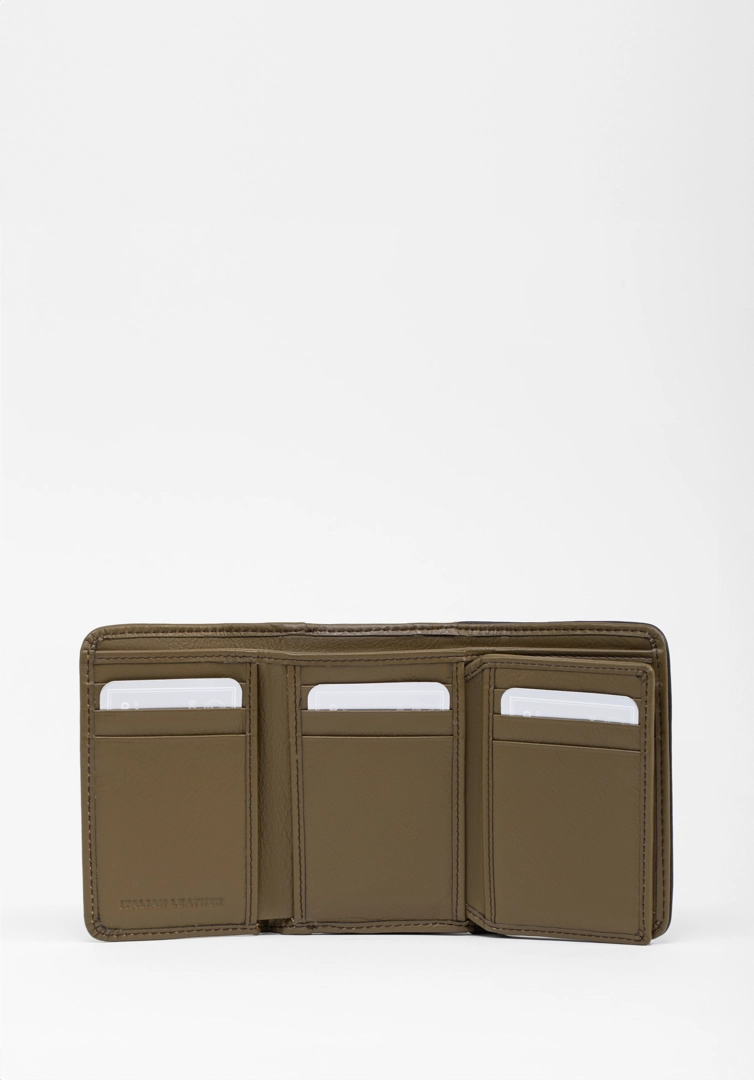 RENZO COSTA-BILLETERA PEQUEÑA COLECCION CAPSULA 73 MUSTARD W ETR - 17 588359 CARCIOFO/DARK BROWN - 4