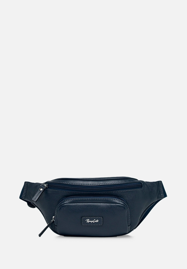 RENZO COSTA-CANGURO EN CUERO GRABADO COLECCIÓN ITALIAN LEATHER RKC 2152 NAVY ETR - 1