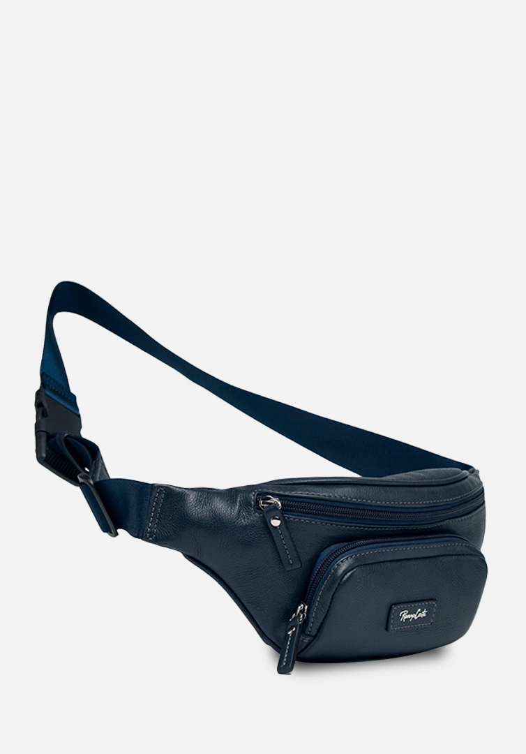 RENZO COSTA-CANGURO EN CUERO GRABADO COLECCIÓN ITALIAN LEATHER RKC 2152 NAVY ETR - 3