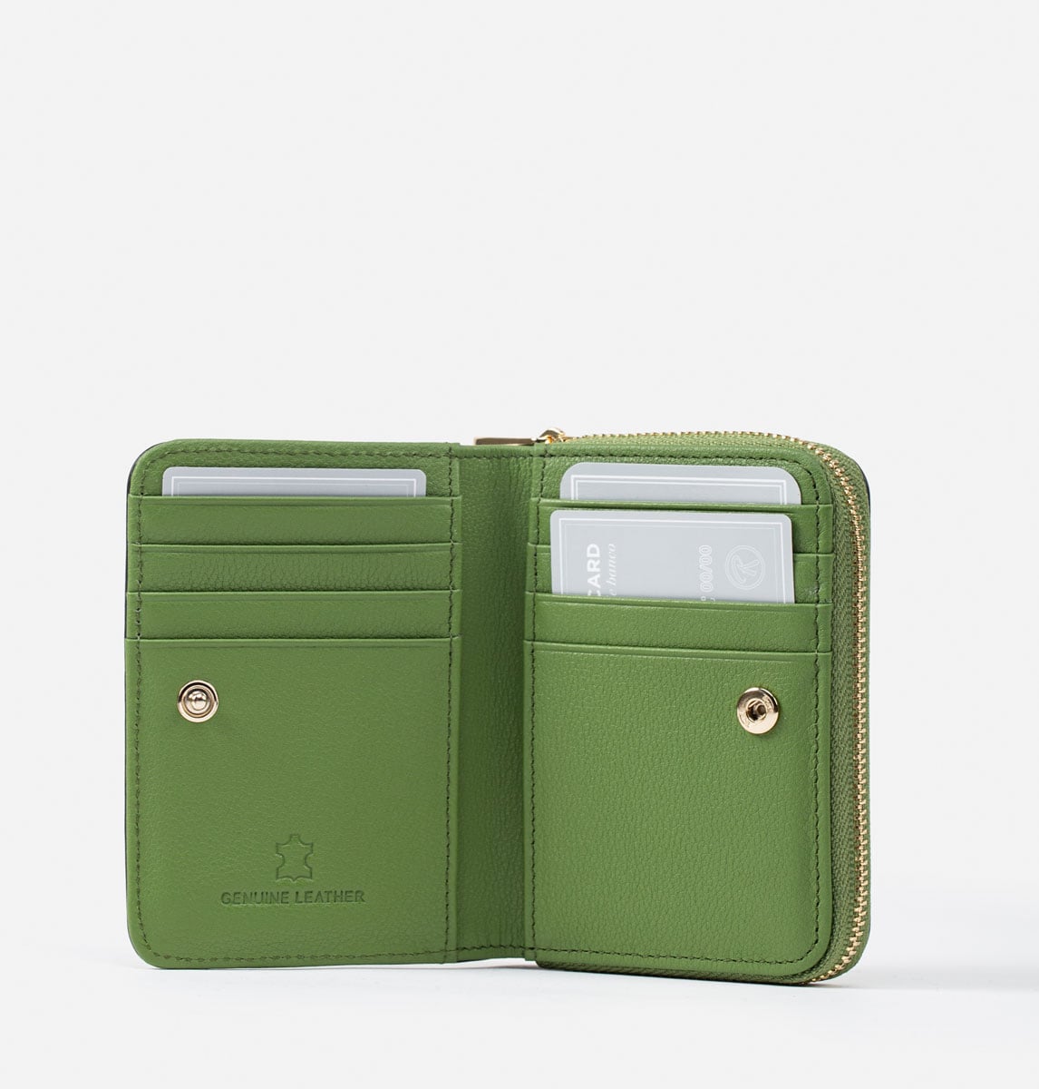 RENZO COSTA-MONEDERO CON TARJETERO EN CUERO GRABADO MOD 2216 R128 GREEN LUX - 3