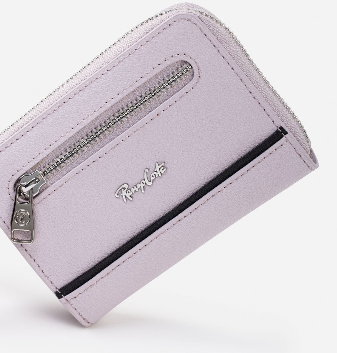 RENZO COSTA-MONEDERO CASUAL CON COMPARTIMIENTOS PARA MONEDAS Y TARJETAS MOD 2218 149 LT PURPLE/100 BLACK LUX - 3