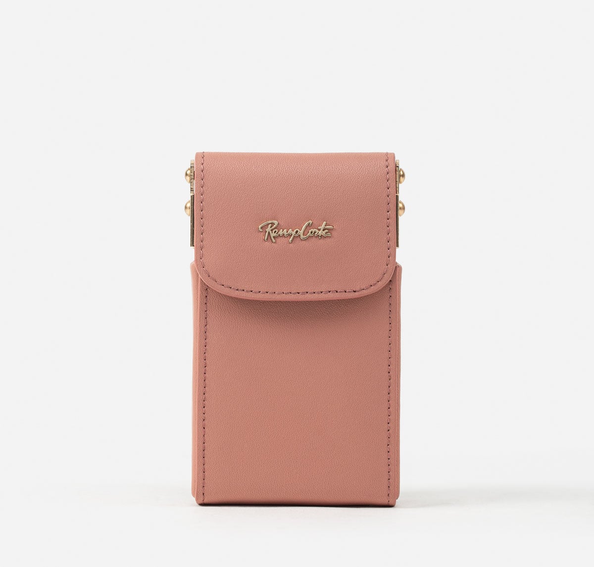 RENZO COSTA-TARJETERO EN CUERO CON ACCESORIO METALICO PTU 2204 R7 BLUSH LUX - 1
