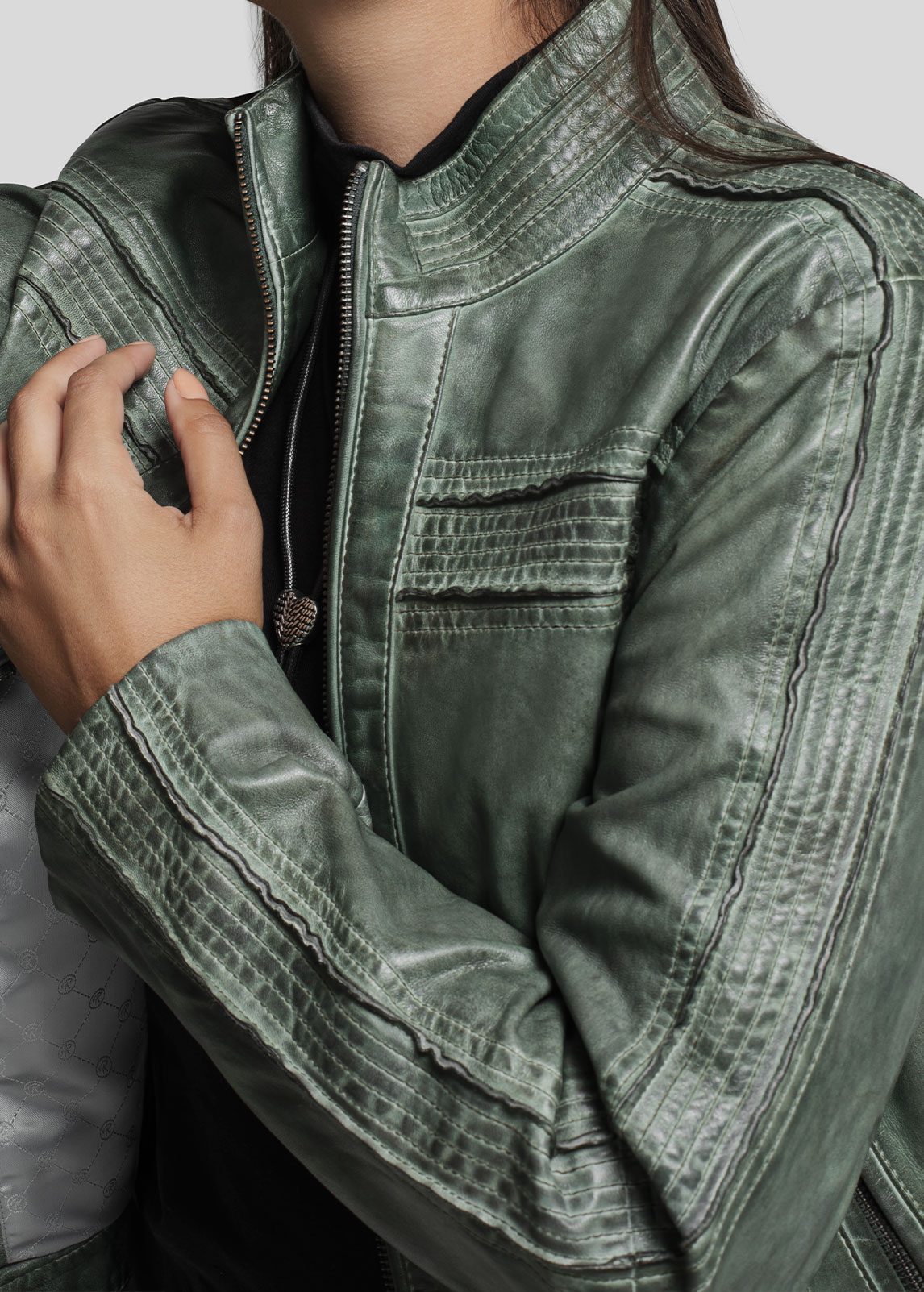 RENZO COSTA-CASACA VINTAGE SOUL CSD 2518 FOREST GREEN-5013 - 2