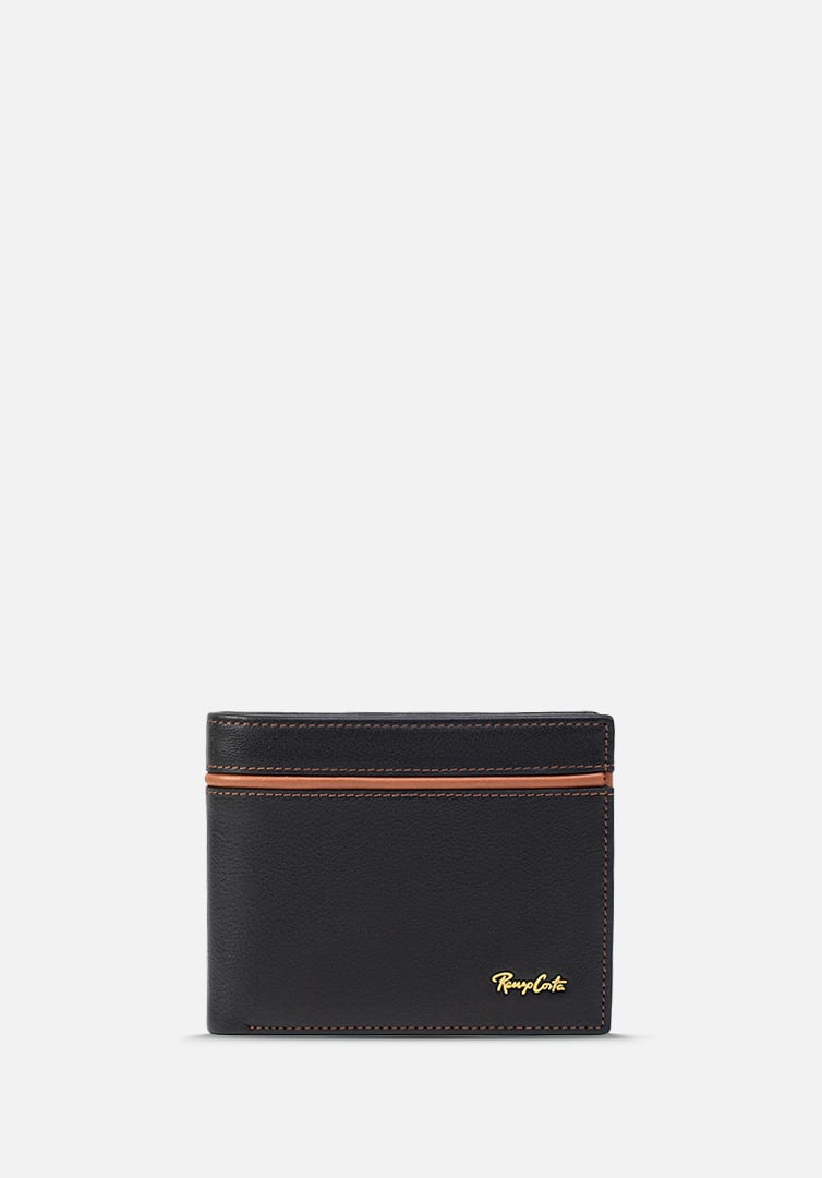 RENZO COSTA-BILLETERA CON DETALLE EN CONTRASTE WPC 2165 1 BLACK / 10 YELLOW BROWN LUX - 1