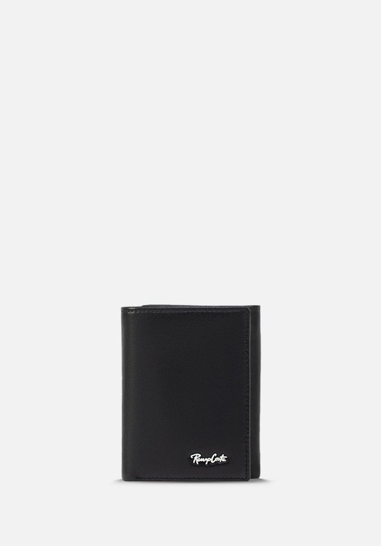 RENZO COSTA-BILLETERA EN CUERO DE TRES CUERPOS WPC 2156 1 BLACK LUX - 1