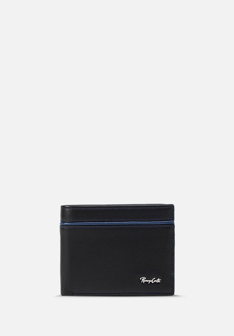 RENZO COSTA-BILLETERA CON DETALLE EN CONTRASTE WPC 2165 1 BLACK / 7 BLUE LUX - 1