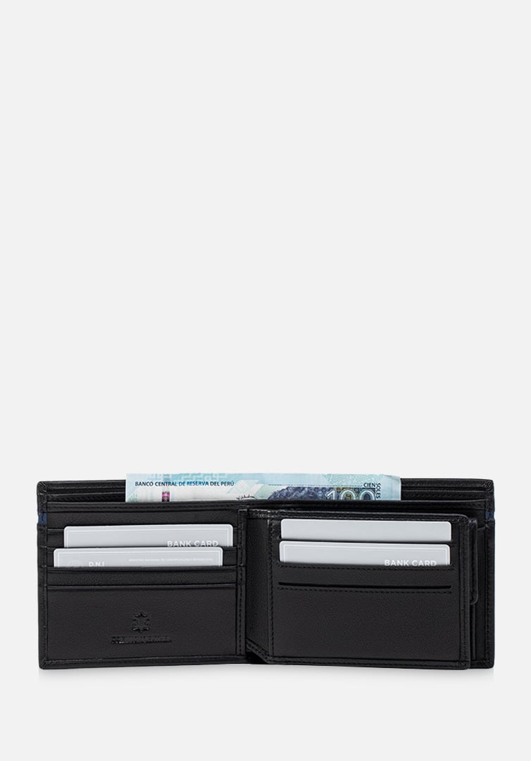 RENZO COSTA-BILLETERA CON DETALLE EN CONTRASTE WPC 2165 1 BLACK / 7 BLUE LUX - 3