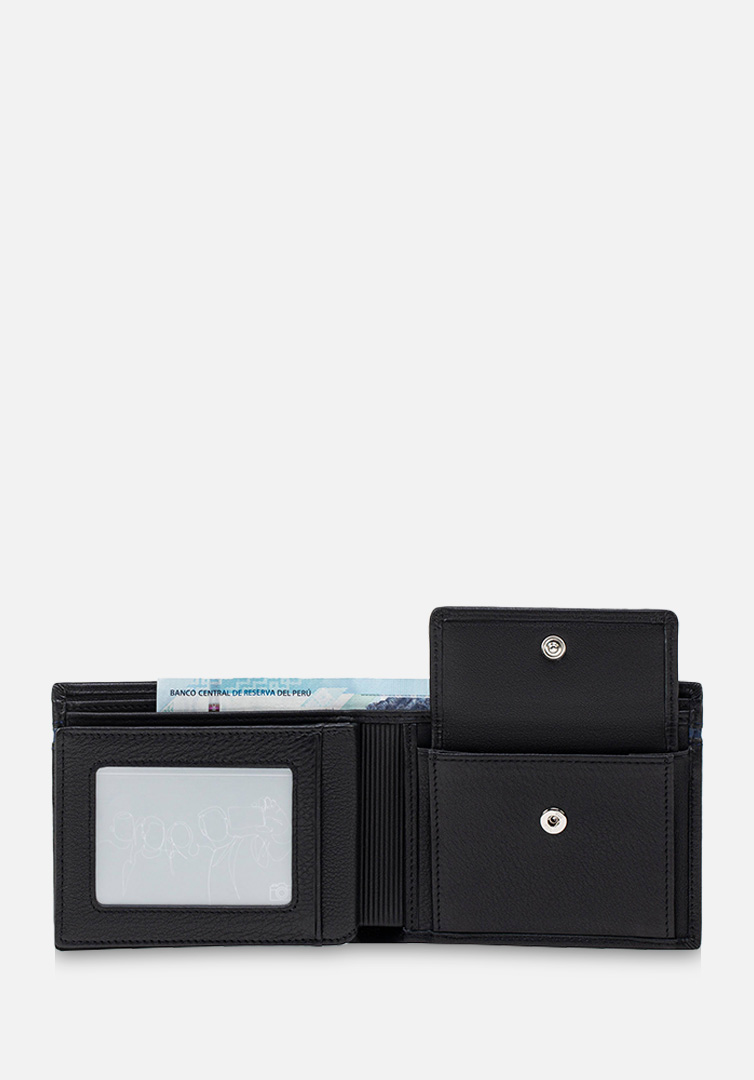 RENZO COSTA-BILLETERA CON DETALLE EN CONTRASTE WPC 2165 1 BLACK / 7 BLUE LUX - 4