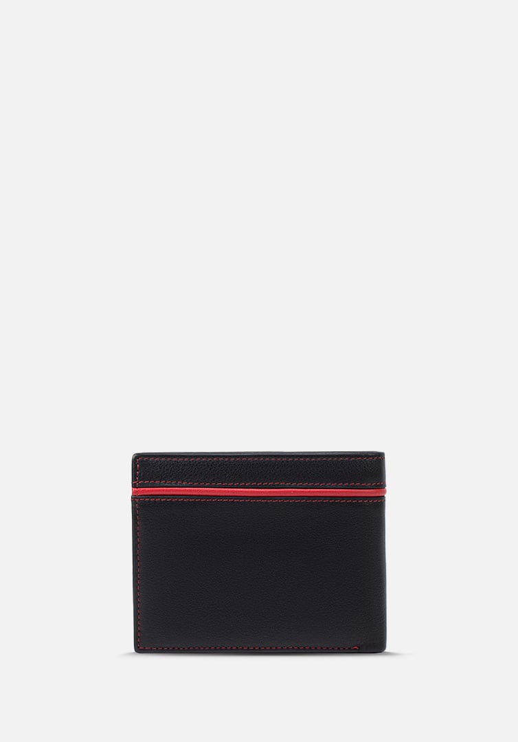 RENZO COSTA-BILLETERA CON DETALLE EN CONTRASTE WPC 2165 1 BLACK / 9 DARK RED LUX - 2