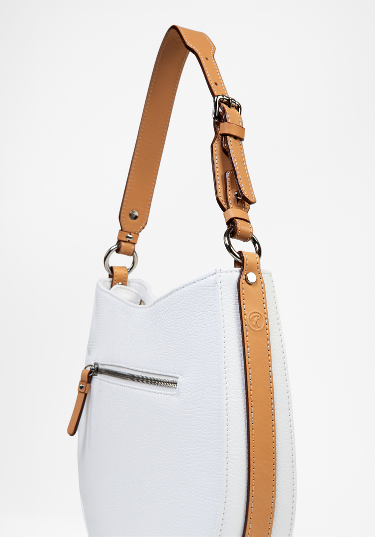 RENZO COSTA-CARTERA OVAL LEATHER RCD 2442 BIANCO / NATURALE - 4