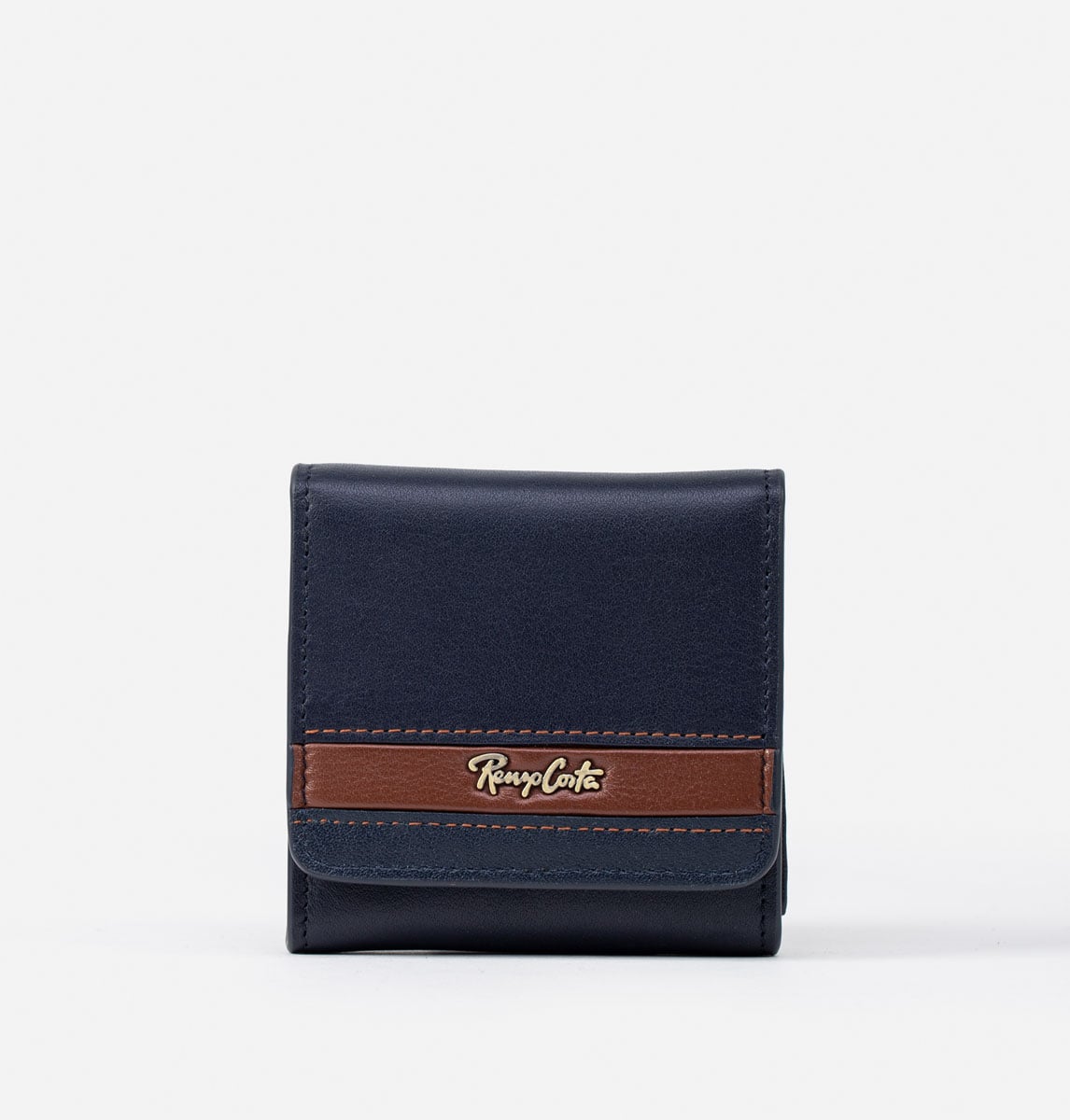 RENZO COSTA-MONEDERO CASUAL CON DETALLE DE LINEA EN CONTRASTE MOC 2254 4 BLUE / 5 TAN - 1