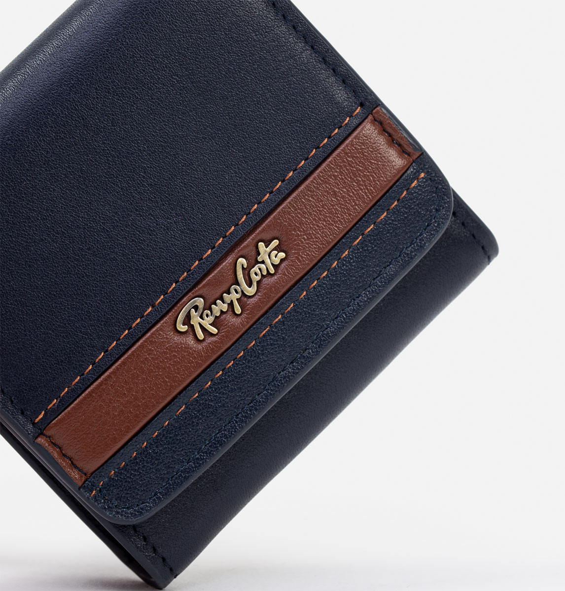 RENZO COSTA-MONEDERO CASUAL CON DETALLE DE LINEA EN CONTRASTE MOC 2254 4 BLUE / 5 TAN - 4
