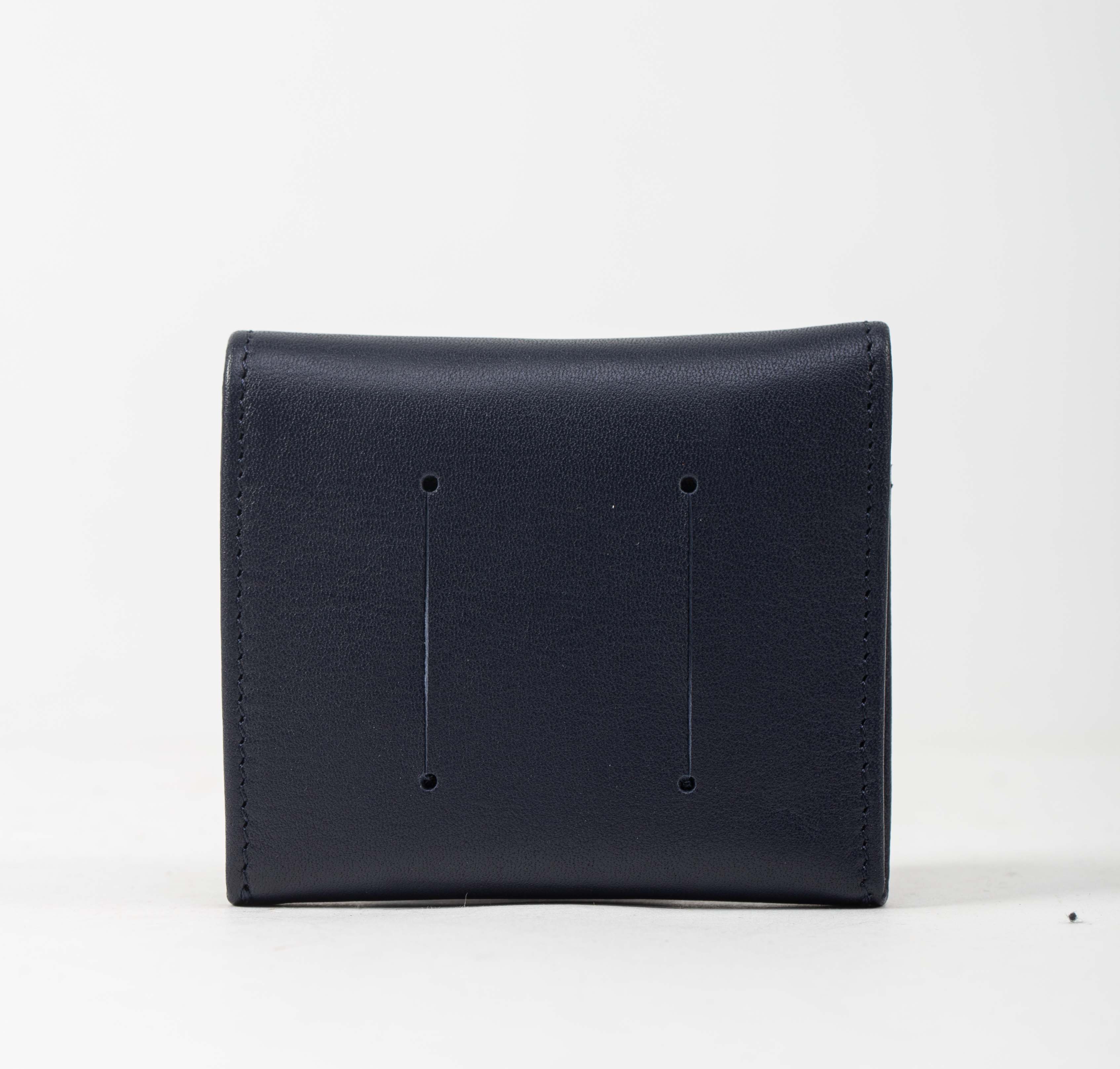 RENZO COSTA-MONEDERO CLASICO EN CUERO COLOR ENTERO MOC 2253 4 BLUE - 2