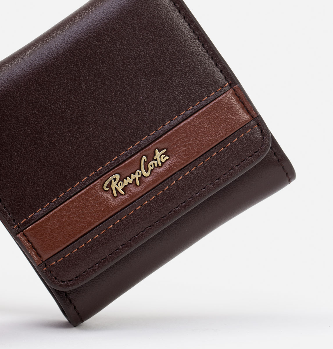 RENZO COSTA-MONEDERO CASUAL CON DETALLE DE LINEA EN CONTRASTE MOC 2254 6 DK BROWN / 5 TAN - 4