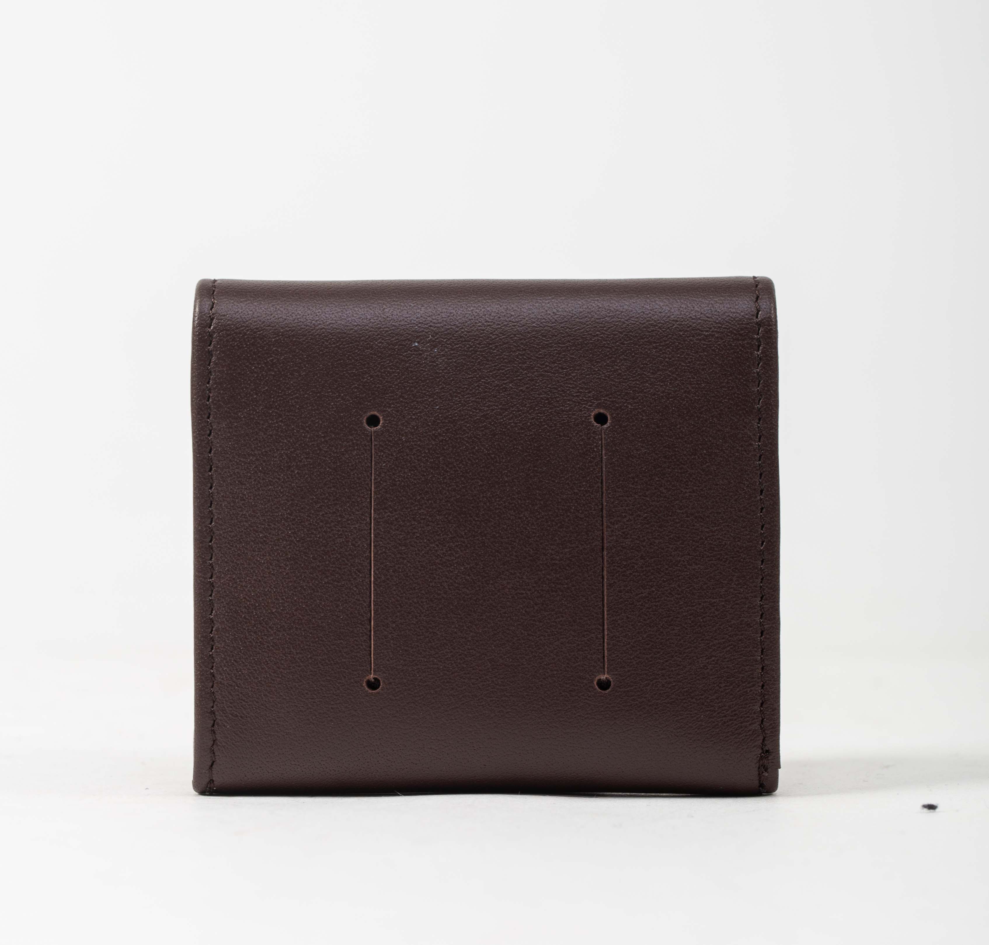 RENZO COSTA-MONEDERO CLASICO EN CUERO COLOR ENTERO MOC 2253 6 DK BROWN - 2