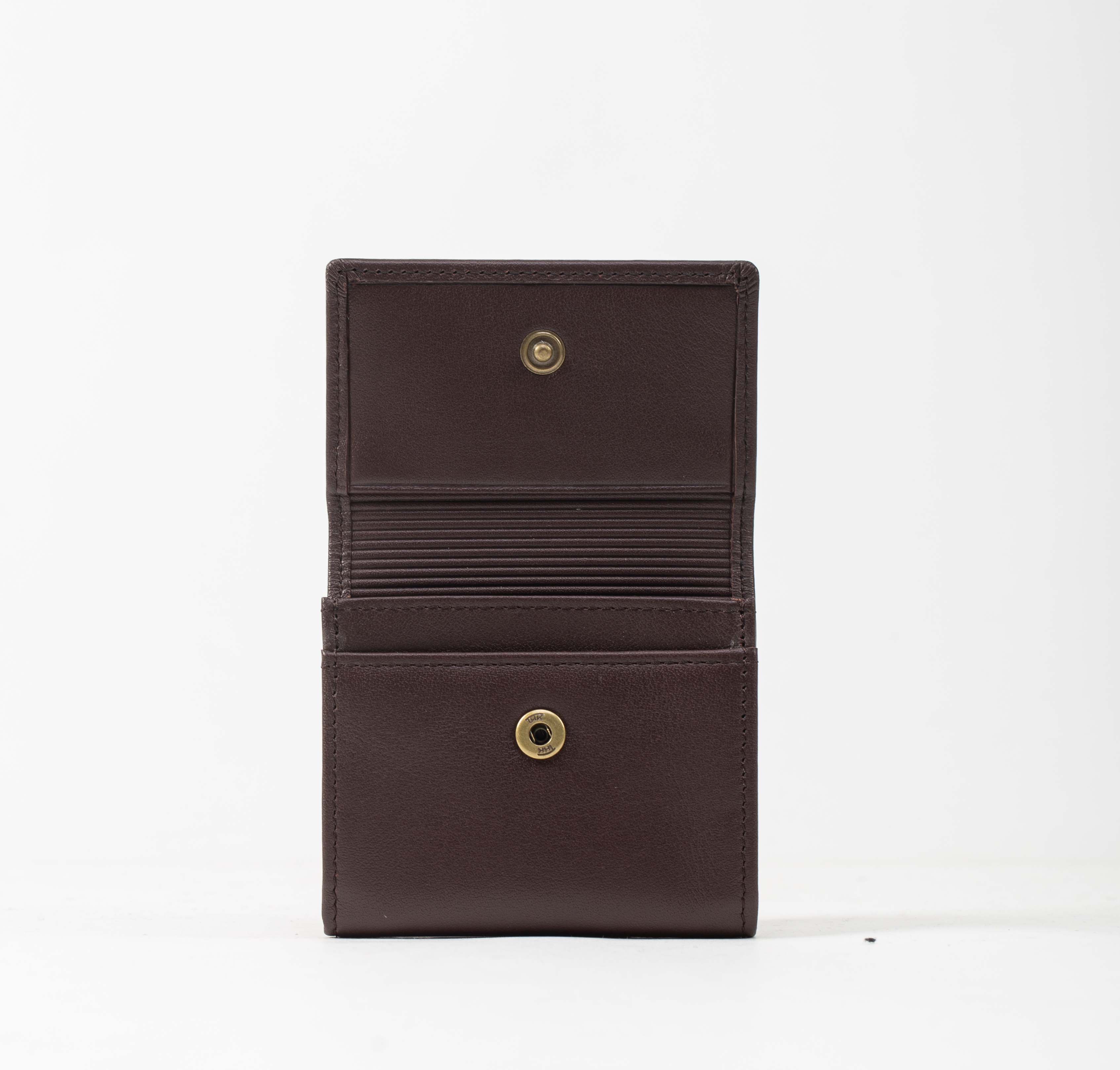 RENZO COSTA-MONEDERO CLASICO EN CUERO COLOR ENTERO MOC 2253 6 DK BROWN - 3