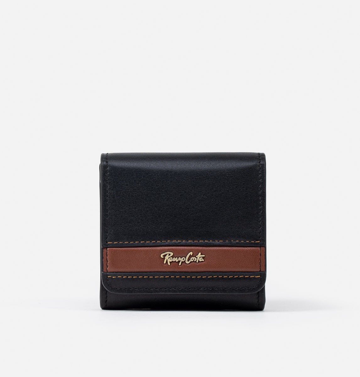 RENZO COSTA-MONEDERO CASUAL CON DETALLE DE LINEA EN CONTRASTE MOC 2254 1 BLACK / 5 TAN - 1