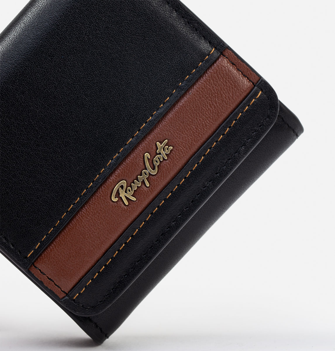 RENZO COSTA-MONEDERO CASUAL CON DETALLE DE LINEA EN CONTRASTE MOC 2254 1 BLACK / 5 TAN - 4