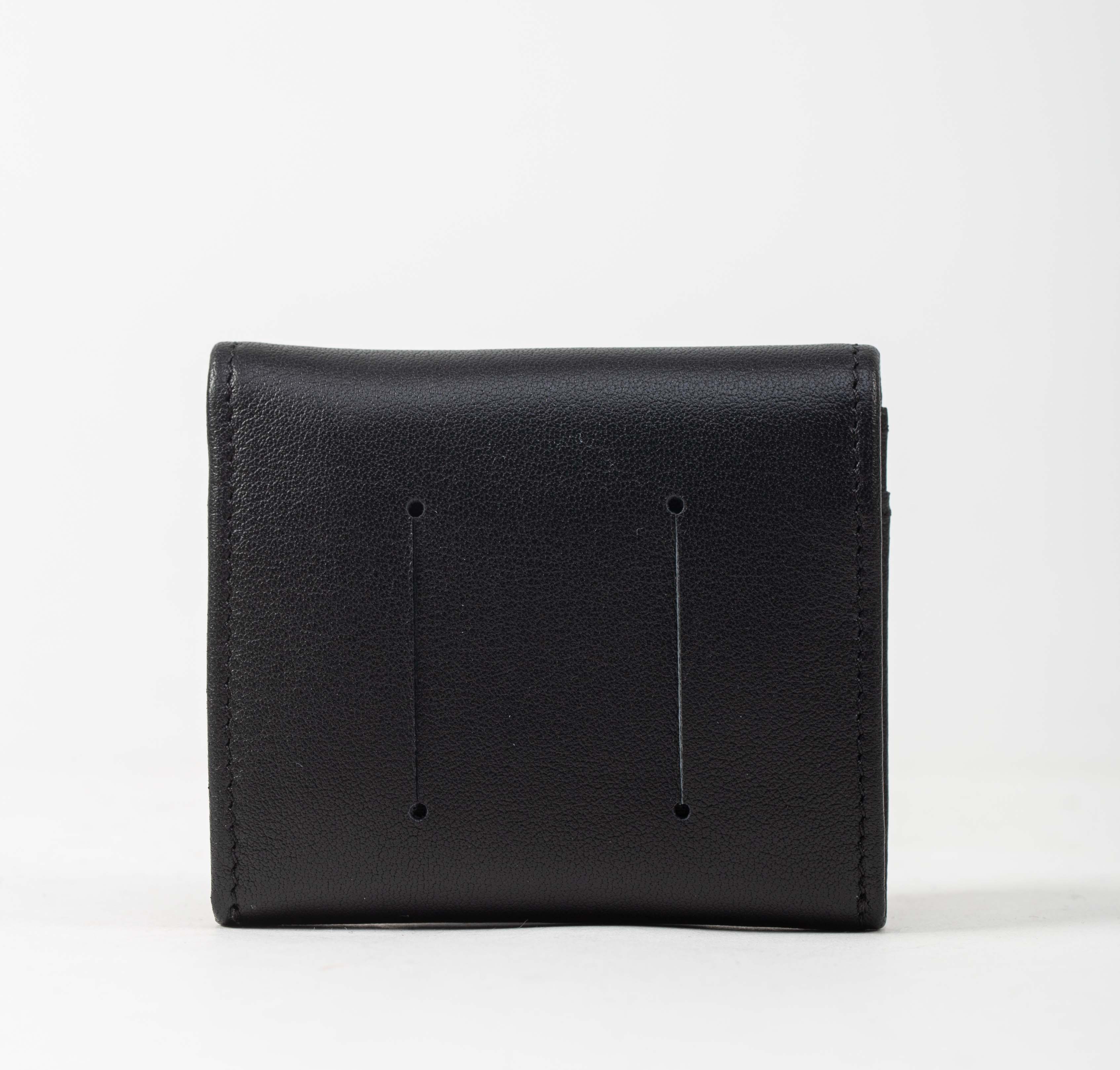 RENZO COSTA-MONEDERO CLASICO EN CUERO COLOR ENTERO MOC 2253 1 BLACK - 2