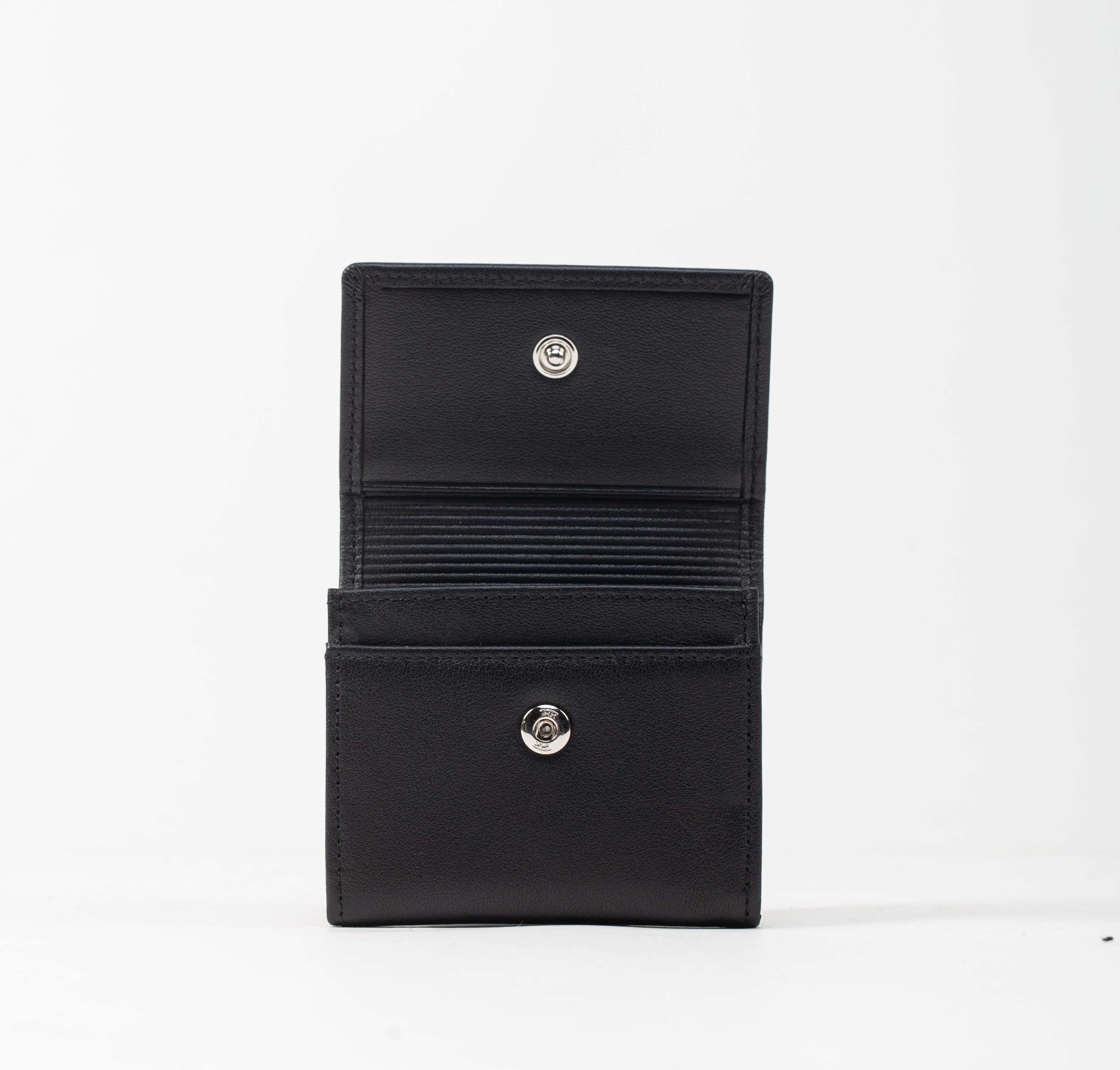 RENZO COSTA-MONEDERO CLASICO EN CUERO COLOR ENTERO MOC 2253 1 BLACK - 3