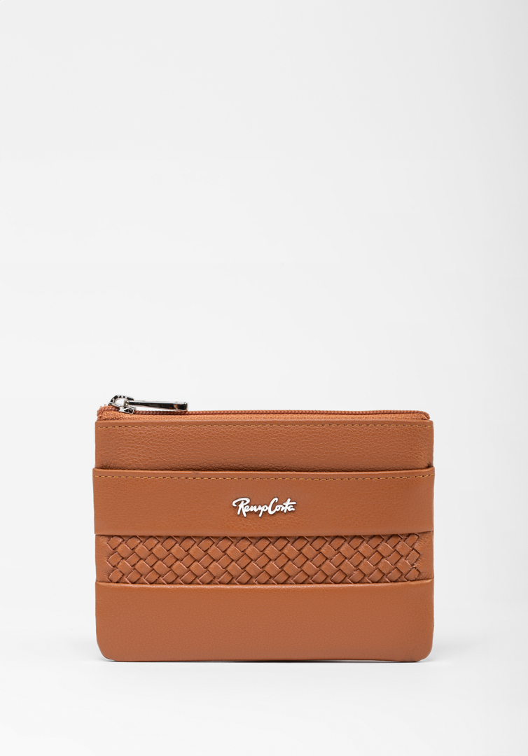 RENZO COSTA-MONEDERO TRENZADO MOD 2304 29 YELLOW BROWN - 1