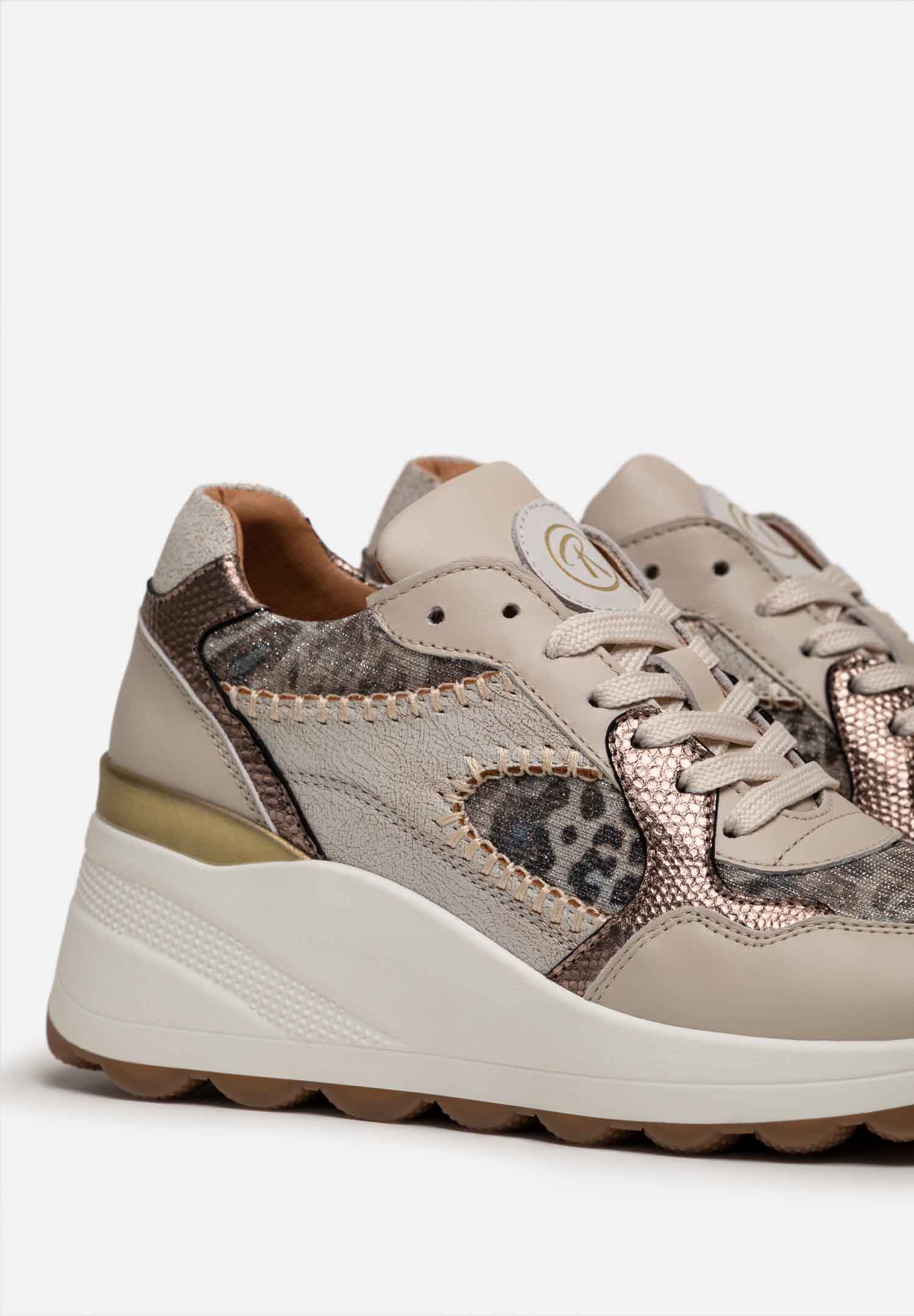RENZO COSTA-SNEAKERS FUSION MIX ZPD 2510 OFF WHITE / BRONZE - 2