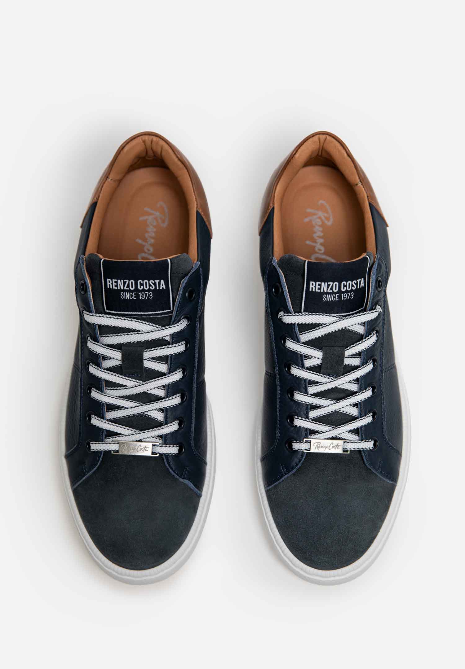 RENZO COSTA-SNEAKERS URBAN CLASSIC ZPC 2554 NAVY / COGNAC - 10