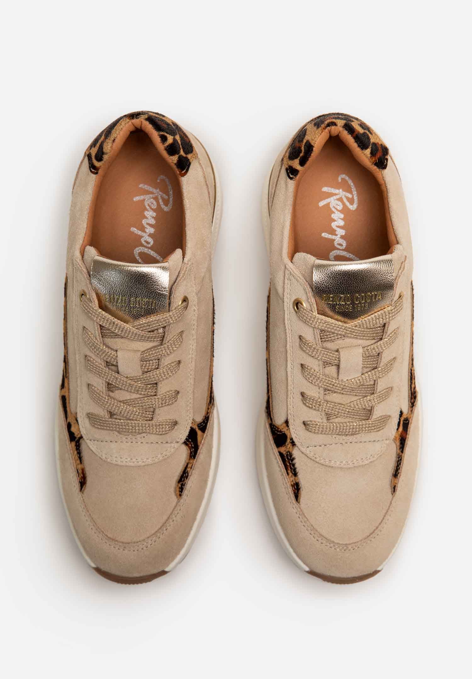 RENZO COSTA-SNEAKERS WILD MIX ZPD 2509 BEIGE / LEOPARDO - 9