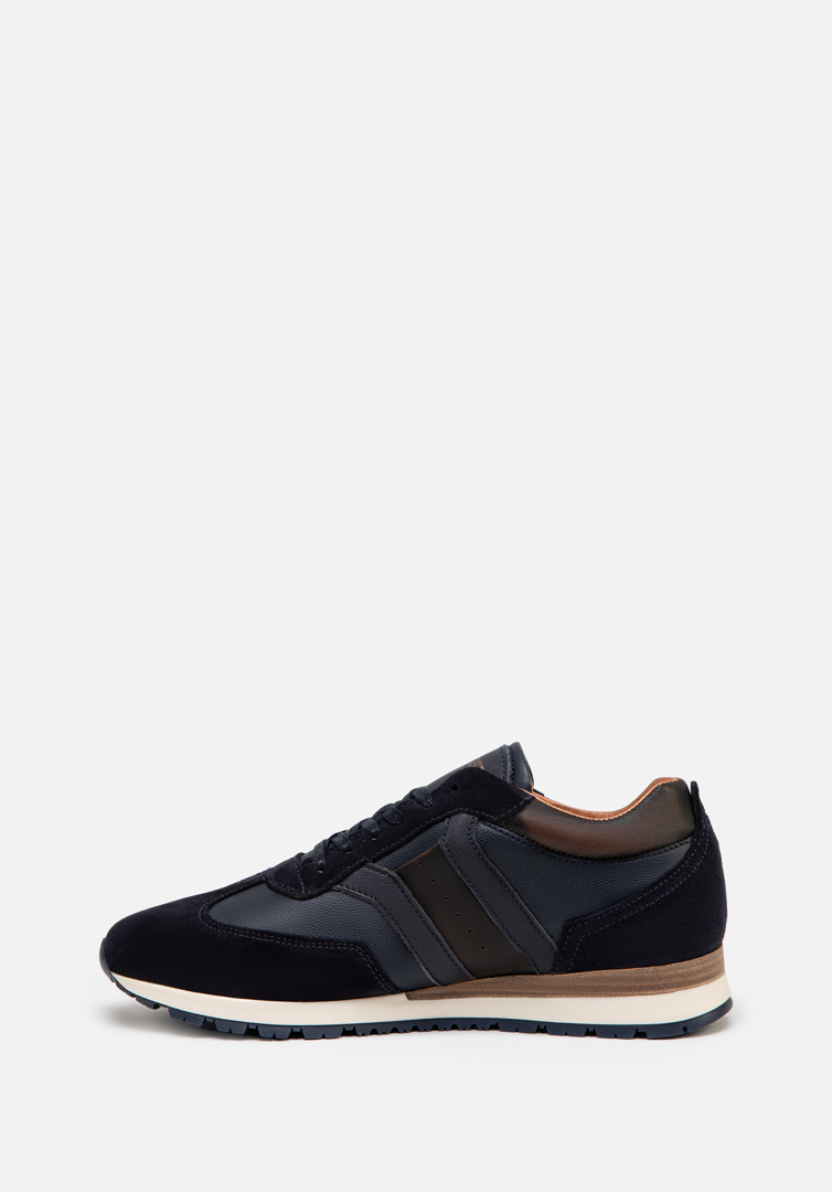 RENZO COSTA-SNEAKERS TRIPLE TEXTURA ZPC 2484 BLUE / BROWN - 2