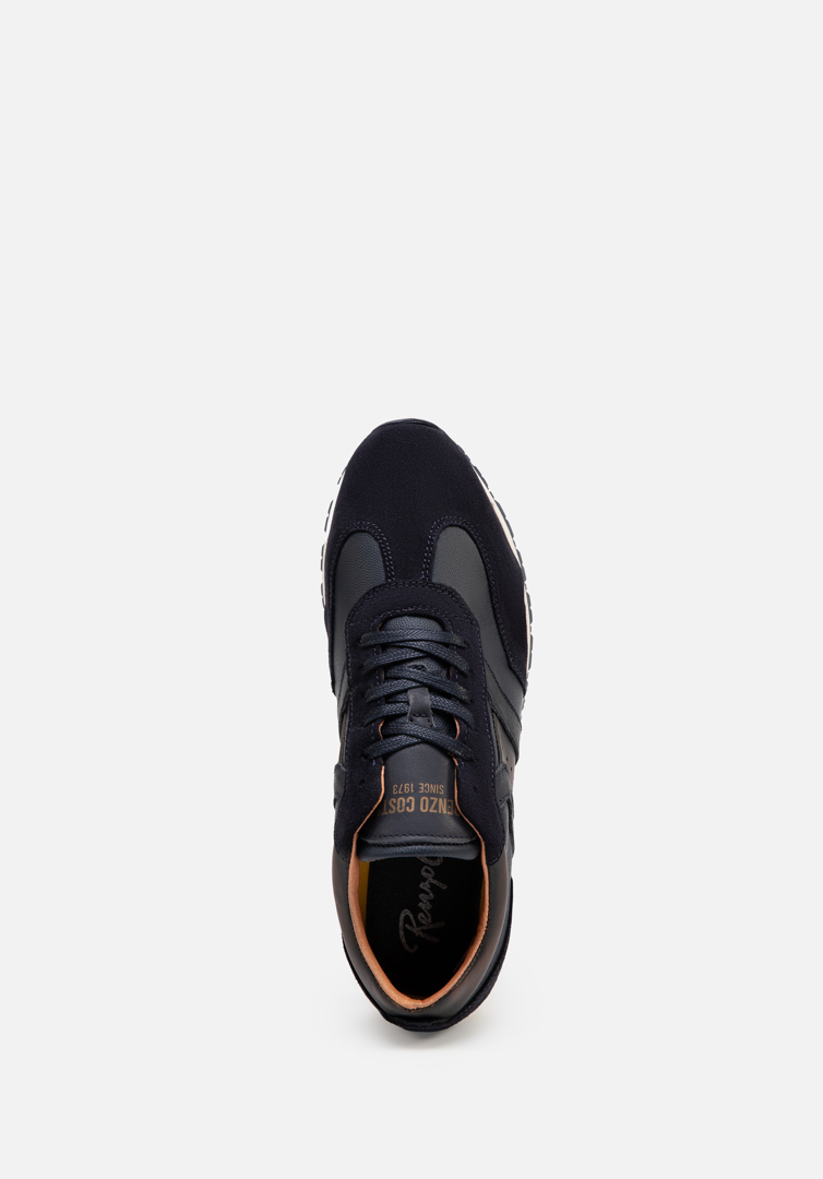 RENZO COSTA-SNEAKERS TRIPLE TEXTURA ZPC 2484 BLUE / BROWN - 4