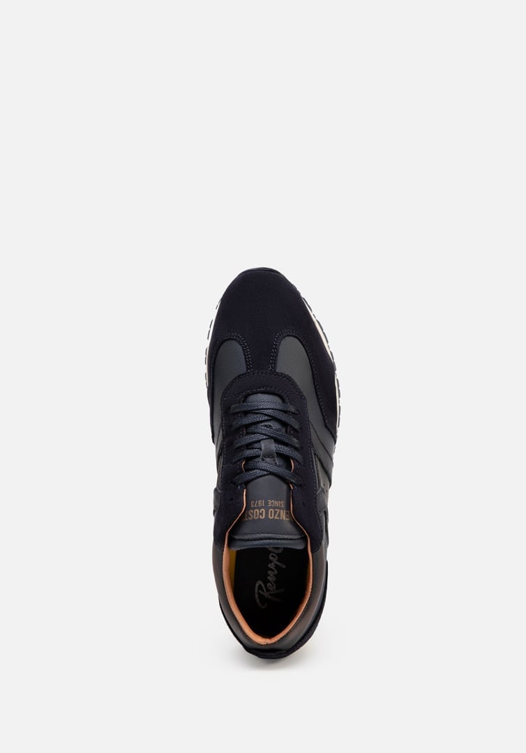 RENZO COSTA-SNEAKERS TRIPLE TEXTURA ZPC 2484 BLUE / BROWN - 4