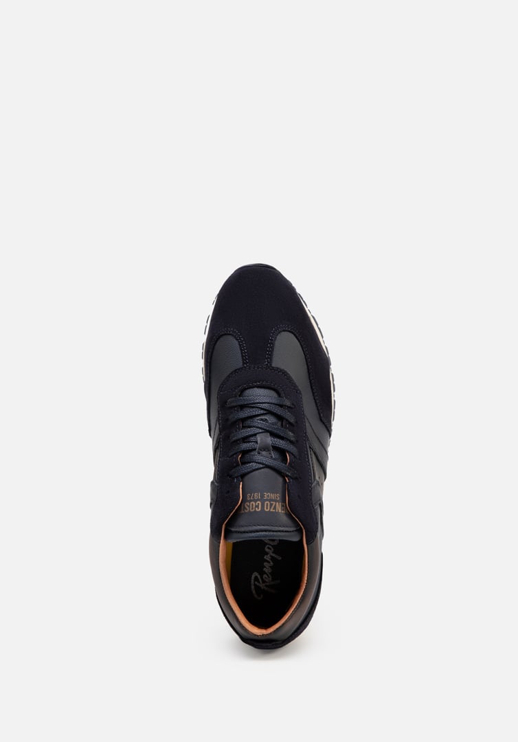 RENZO COSTA-SNEAKERS TRIPLE TEXTURA ZPC 2484 BLUE / BROWN - 4
