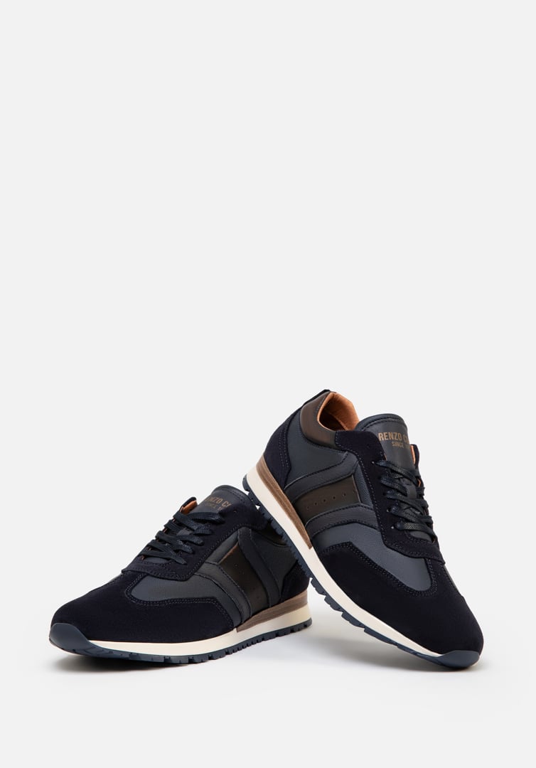 RENZO COSTA-SNEAKERS TRIPLE TEXTURA ZPC 2484 BLUE / BROWN - 5