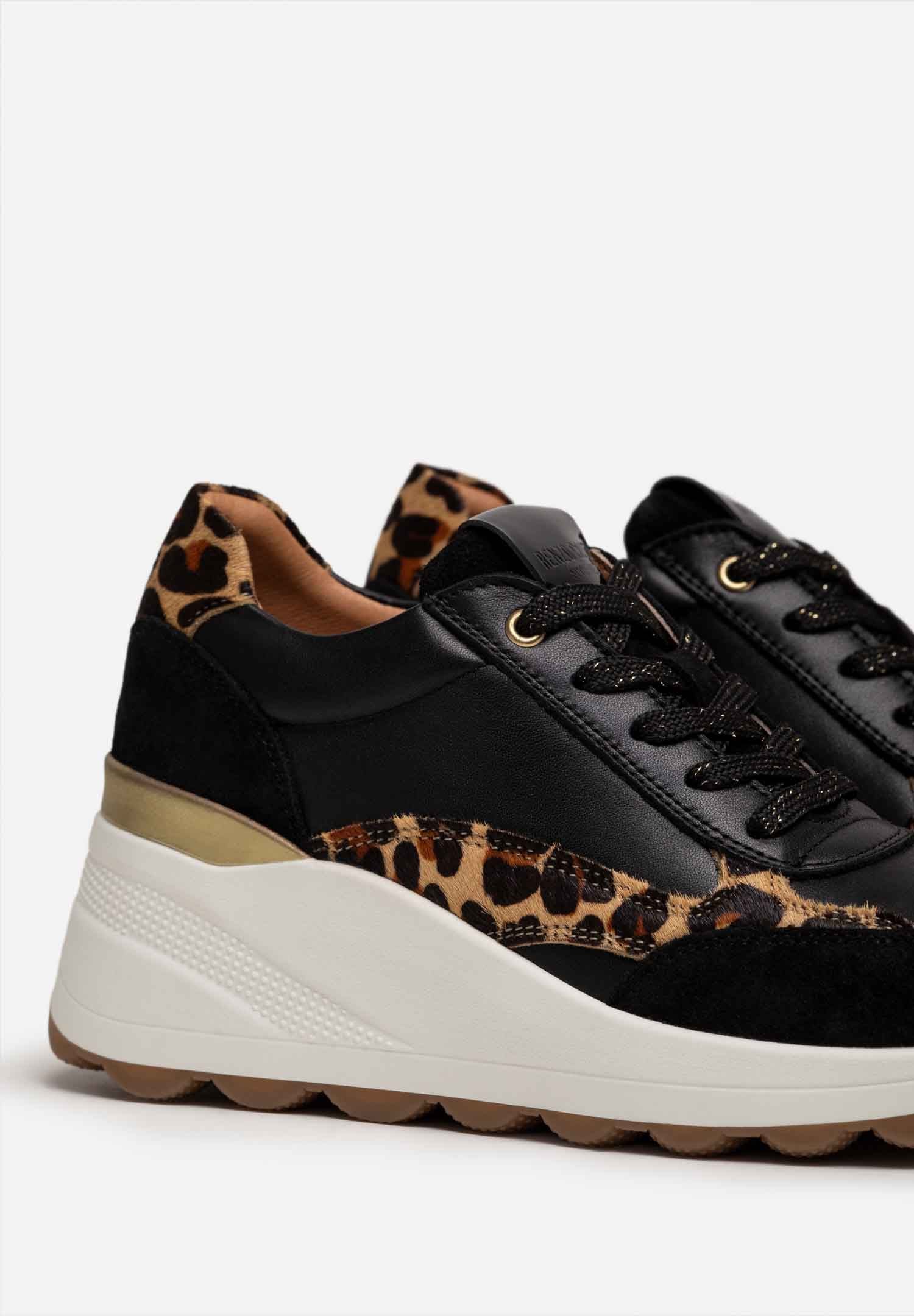 RENZO COSTA-SNEAKERS WILD MIX ZPD 2509 BLACK / LEOPARDO - 2