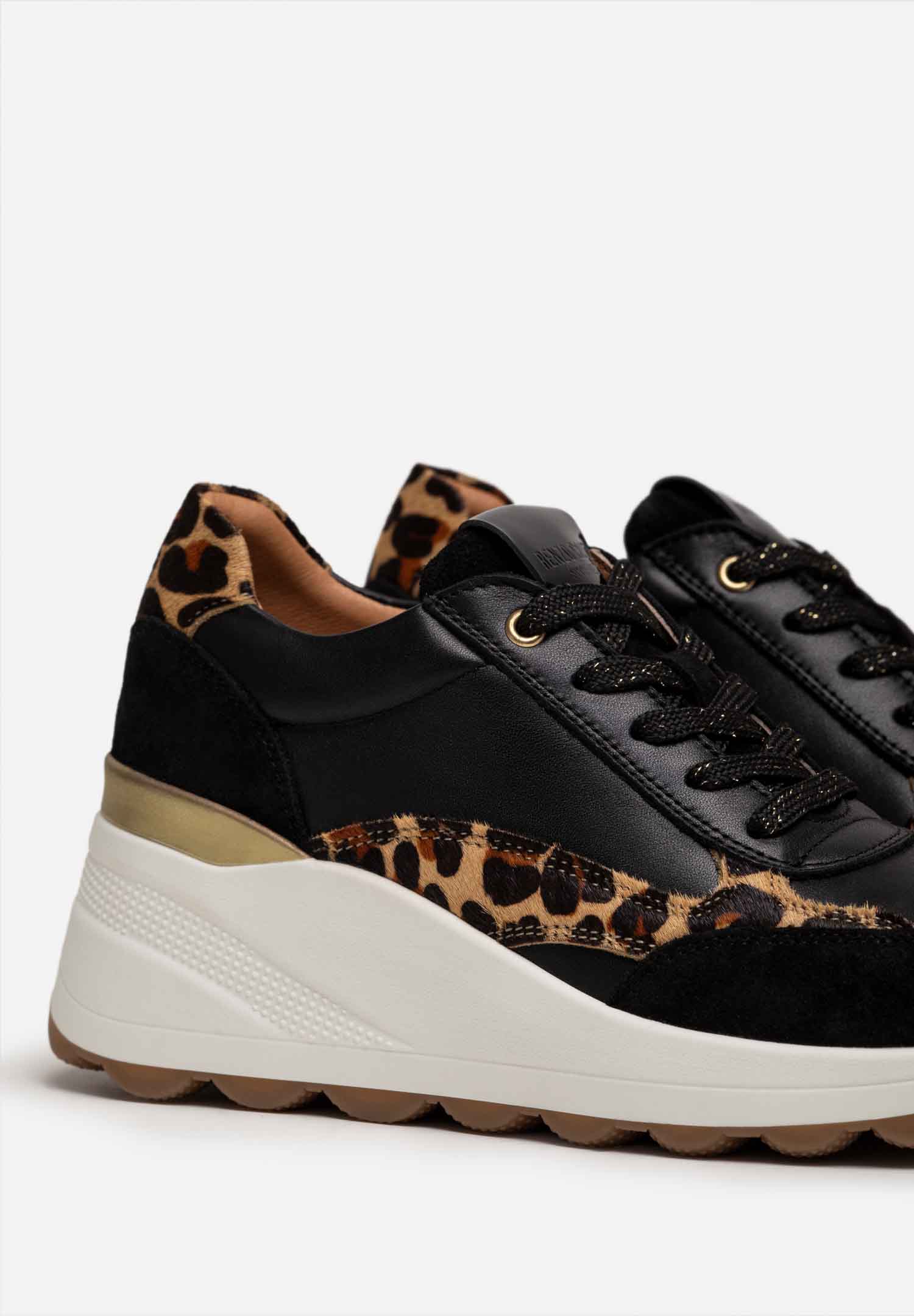 RENZO COSTA-SNEAKERS WILD MIX ZPD 2509 BLACK / LEOPARDO - 2