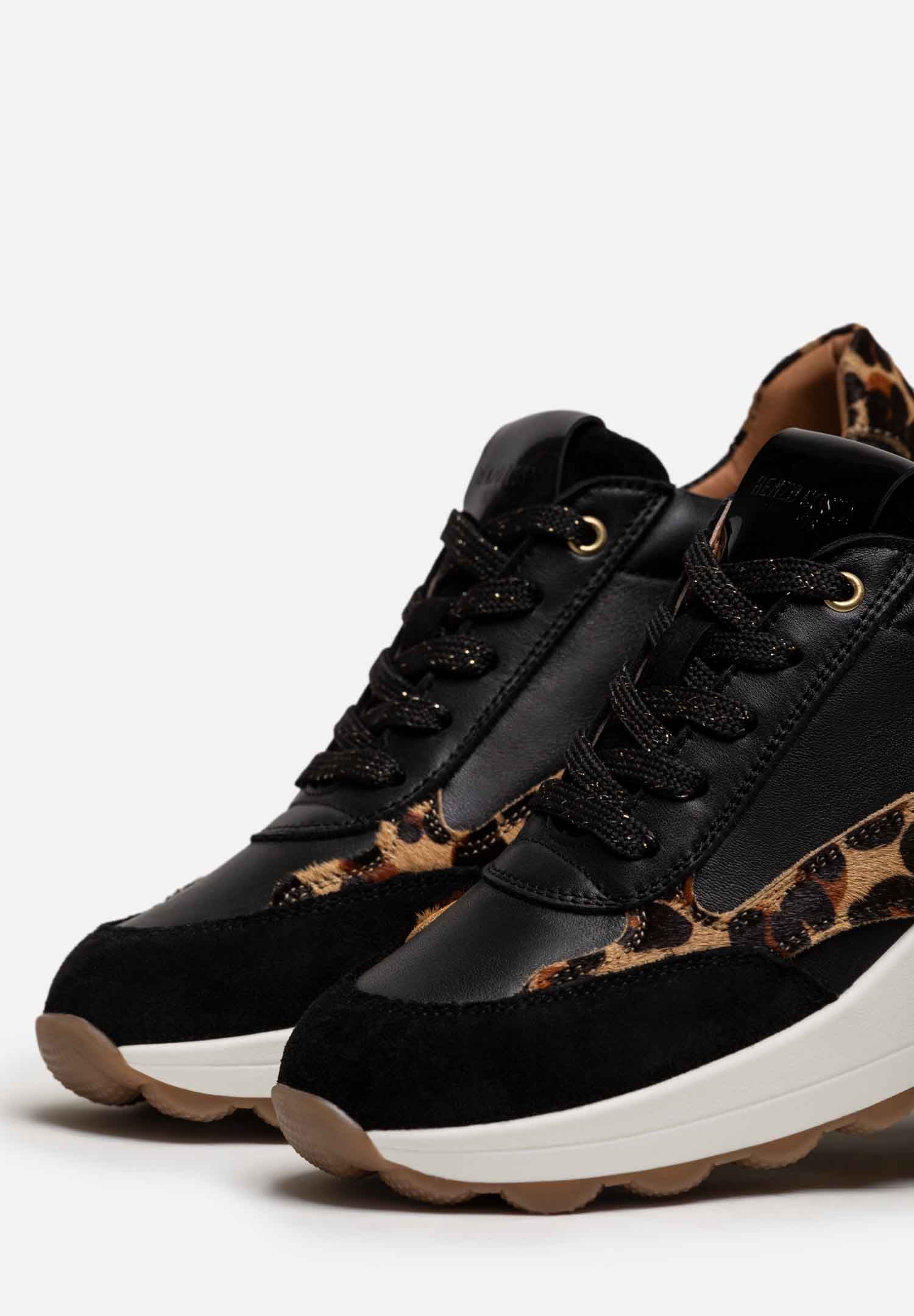 RENZO COSTA-SNEAKERS WILD MIX ZPD 2509 BLACK / LEOPARDO - 4