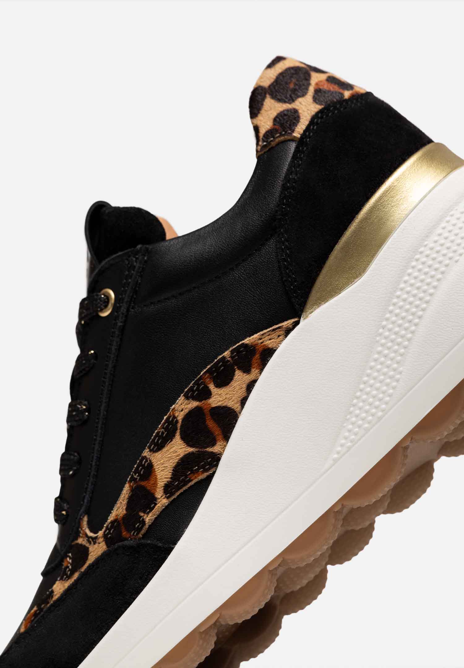 RENZO COSTA-SNEAKERS WILD MIX ZPD 2509 BLACK / LEOPARDO - 5