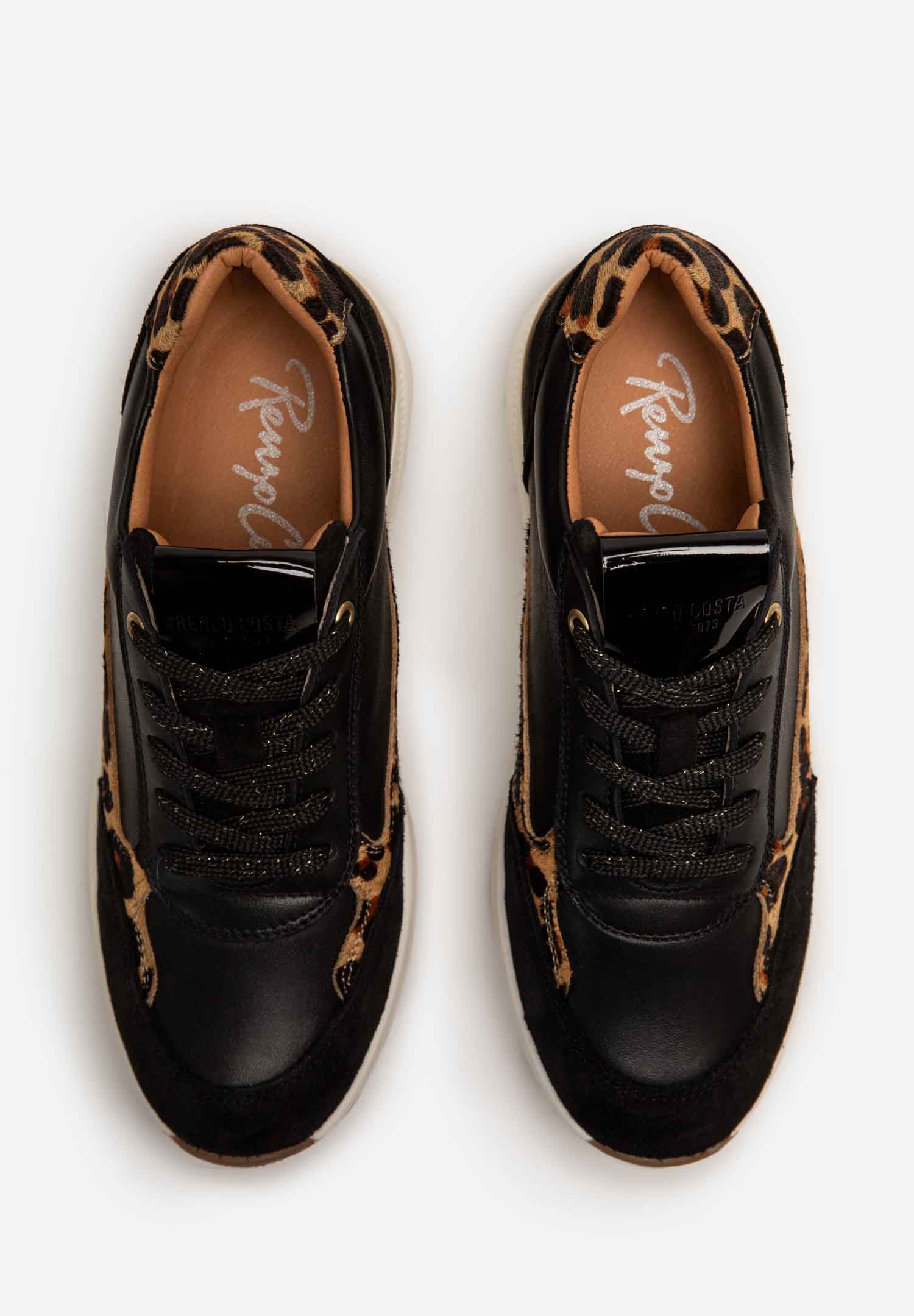 RENZO COSTA-SNEAKERS WILD MIX ZPD 2509 BLACK / LEOPARDO - 9