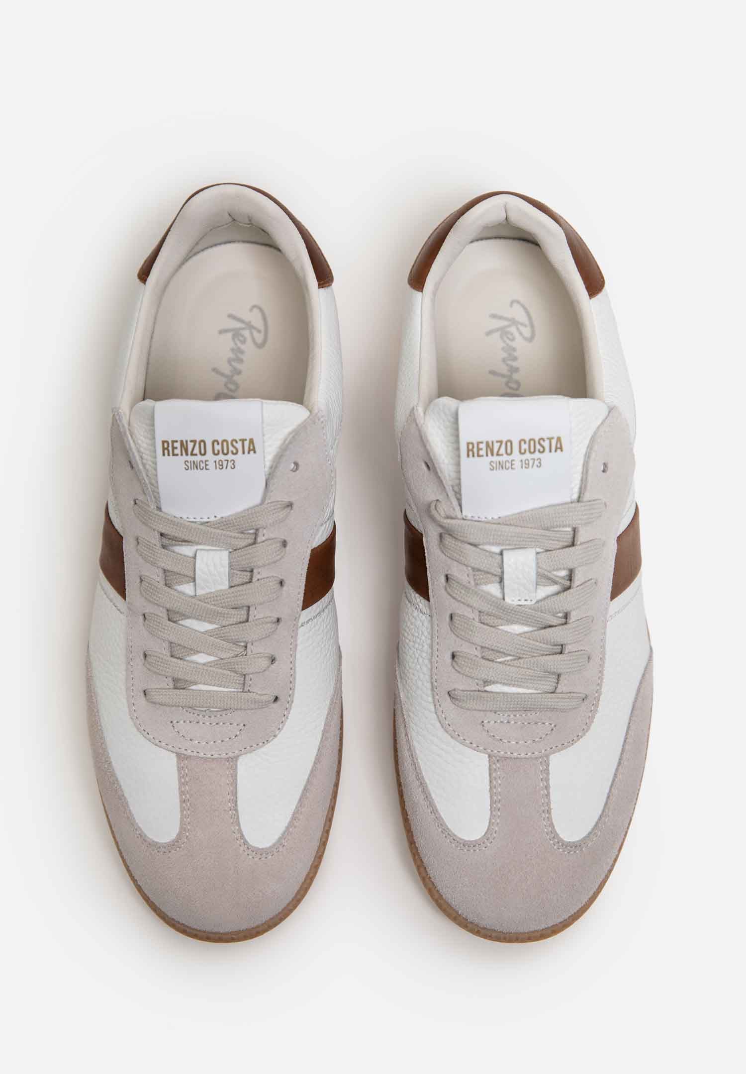RENZO COSTA-SNEAKERS AXIS ZPC 2556 WHITE / BROWN - 10