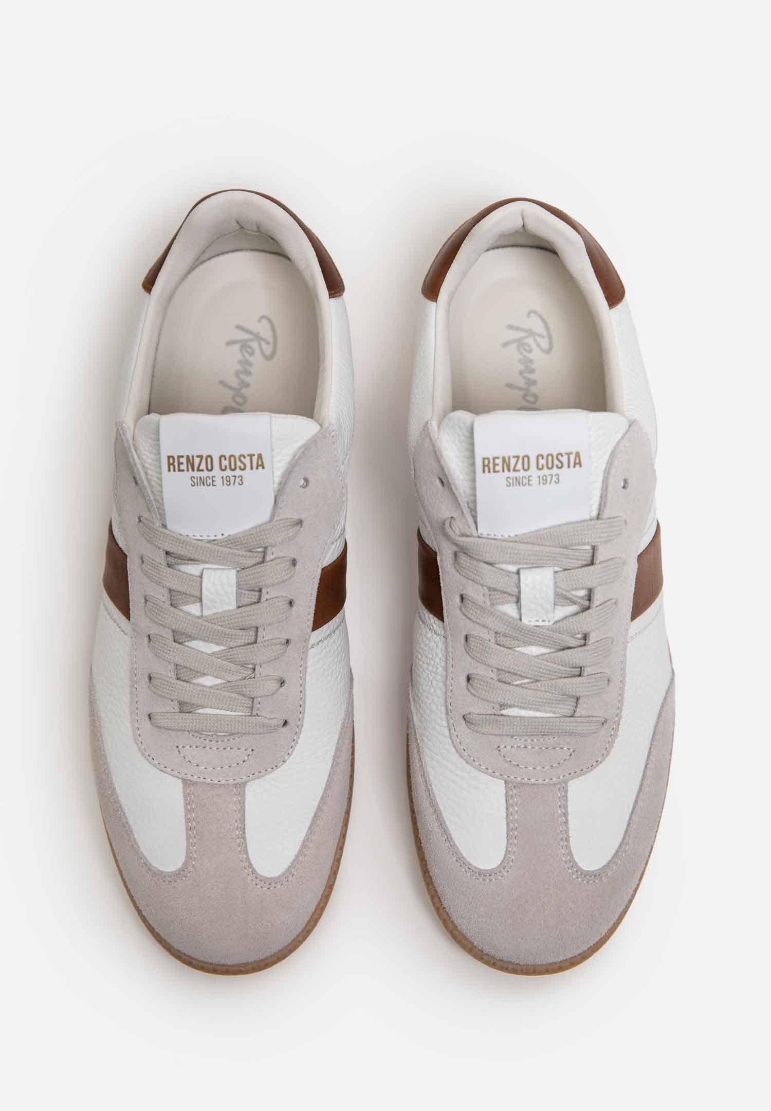 RENZO COSTA-SNEAKERS AXIS ZPC 2556 WHITE / BROWN - 10