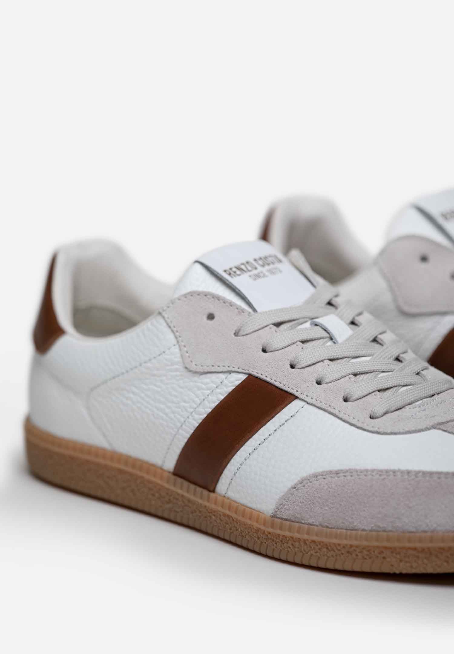 RENZO COSTA-SNEAKERS AXIS ZPC 2556 WHITE / BROWN - 2