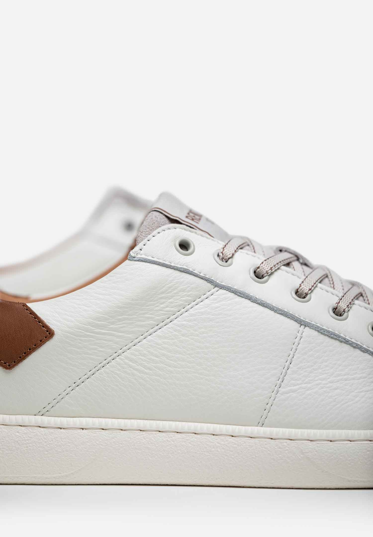 RENZO COSTA-SNEAKERS URBAN CLASSIC ZPC 2554 OFF WHITE / COGNAC - 3