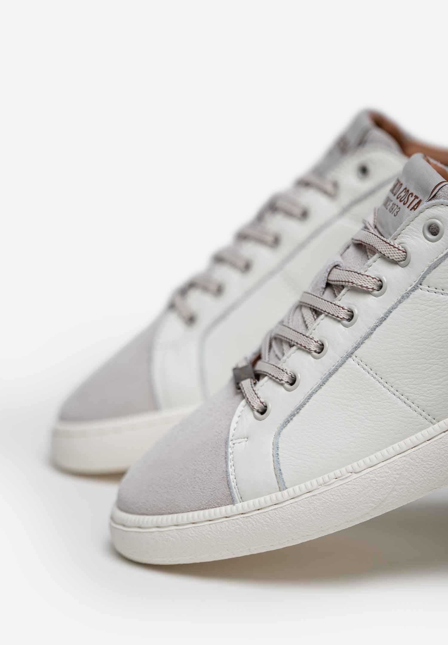 RENZO COSTA-SNEAKERS URBAN CLASSIC ZPC 2554 OFF WHITE / COGNAC - 4