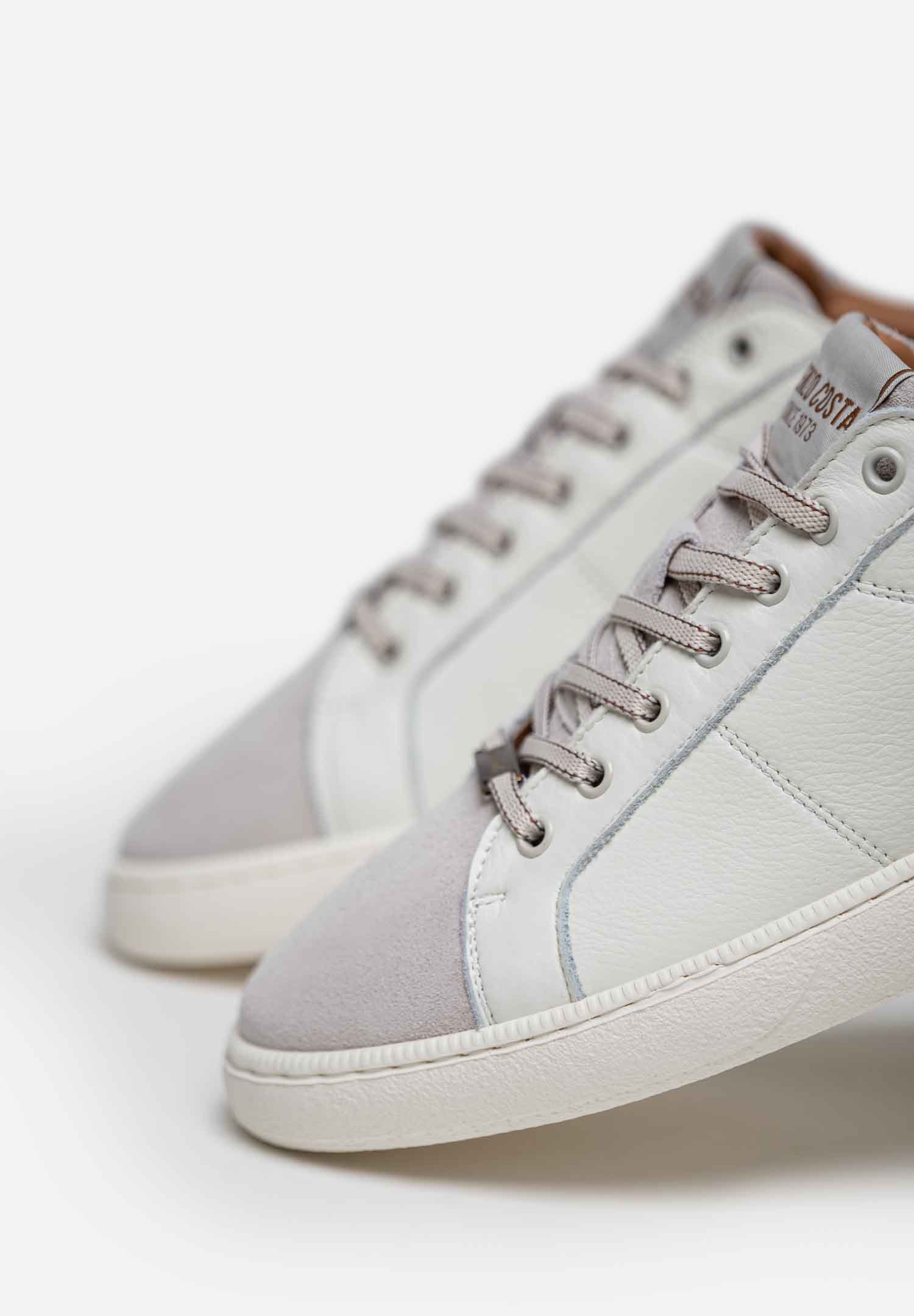 RENZO COSTA-SNEAKERS URBAN CLASSIC ZPC 2554 OFF WHITE / COGNAC - 4