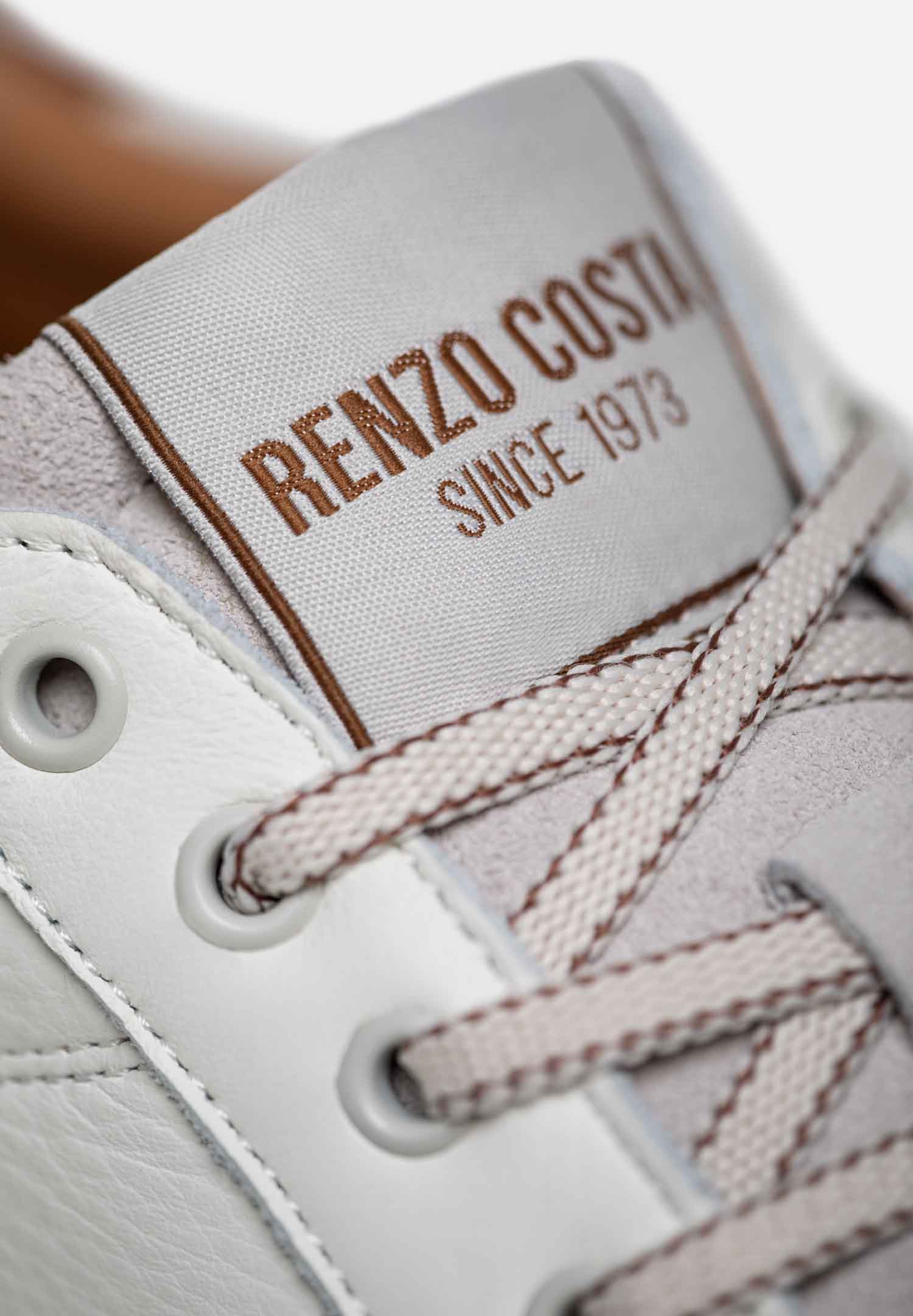 RENZO COSTA-SNEAKERS URBAN CLASSIC ZPC 2554 OFF WHITE / COGNAC - 5